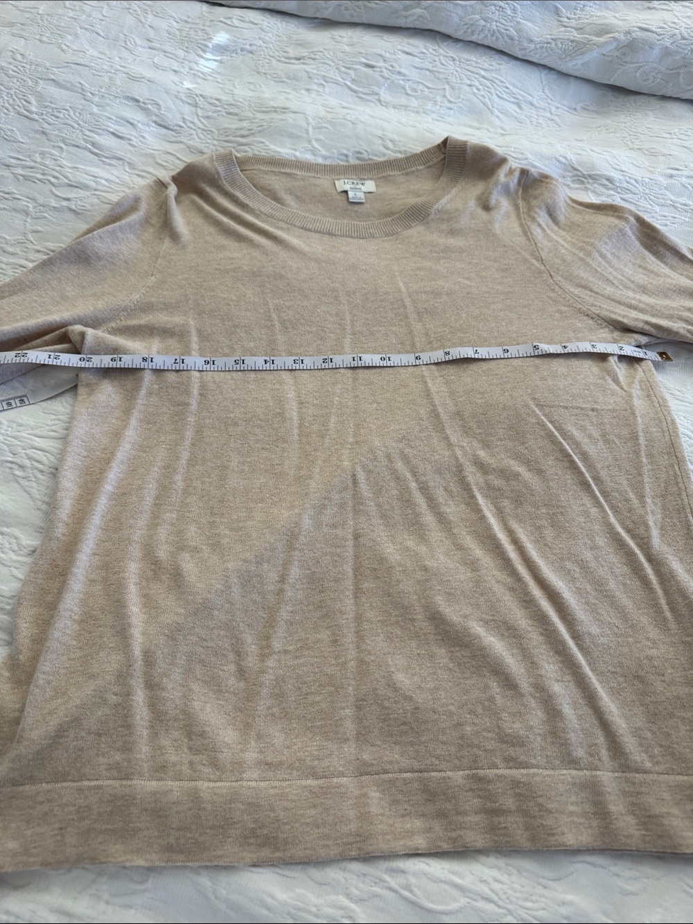 J. Crew Factory Beige Scoop Neck Lightweight Sweater